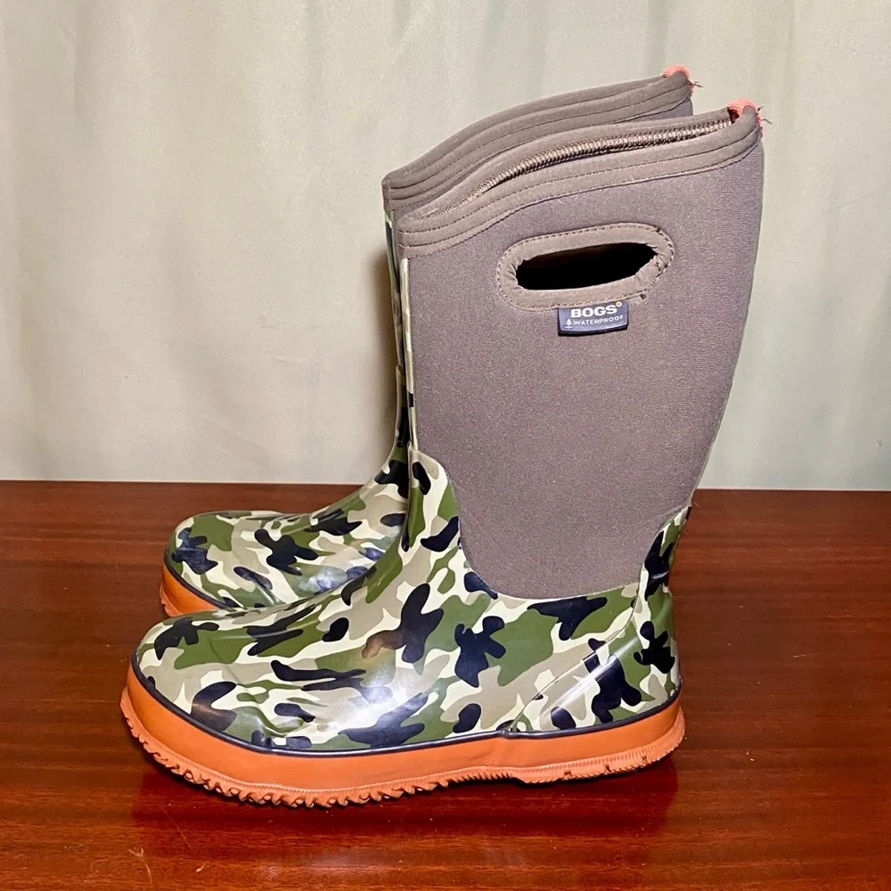 Bogs Camo Classic 71397-352 Insulated Waterproof Rain/Snow/Winter Boots Youth 6